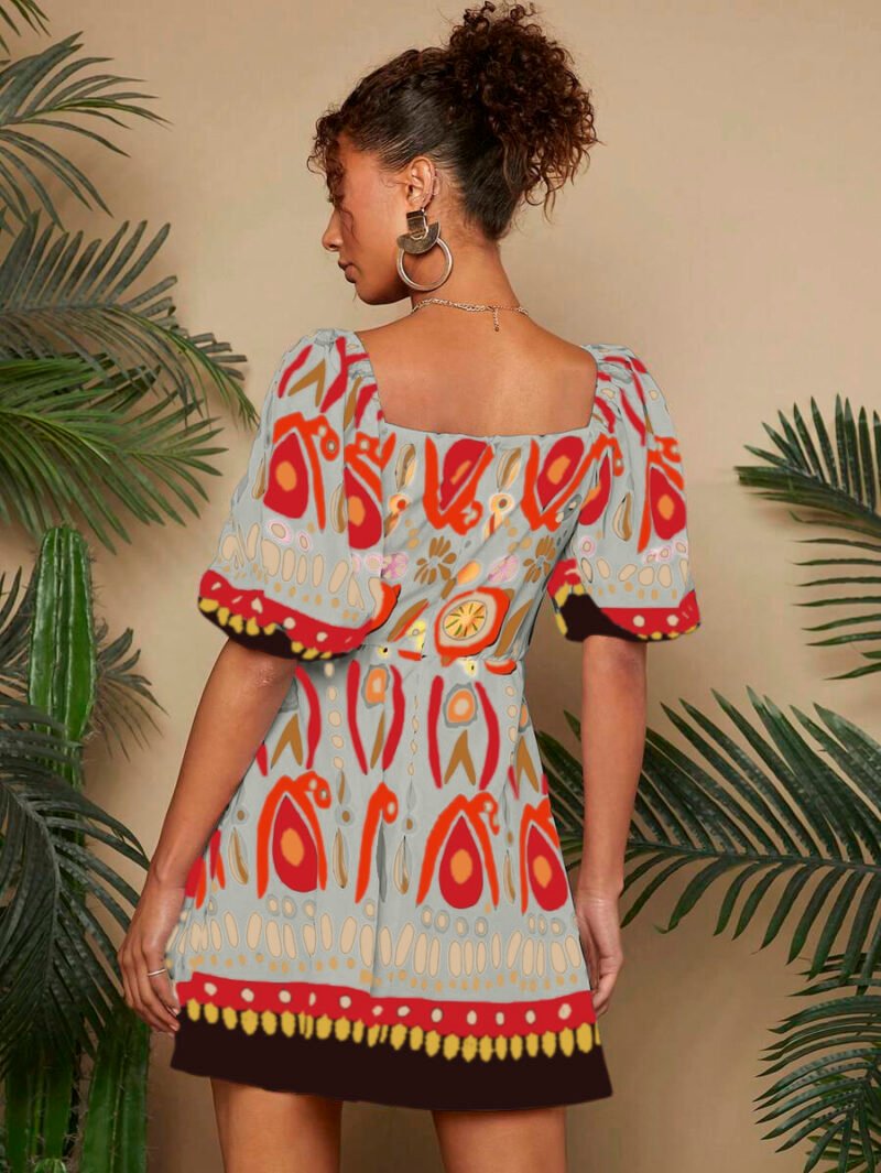 Summer Bubble Knitted Mini Dress - Image 4