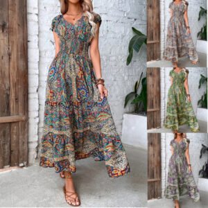 Women's Graceful And Fashionable High Waist Bohemian Dress