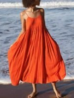 Plain bohemian sling dress