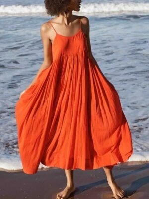 Plain bohemian sling dress