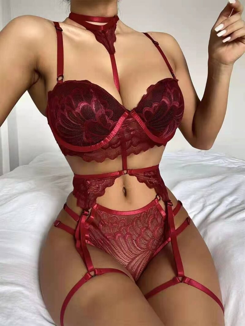 Xun Hot Lace Sexy Temptation Three-Point Suit Sexy Lingerie - Image 3