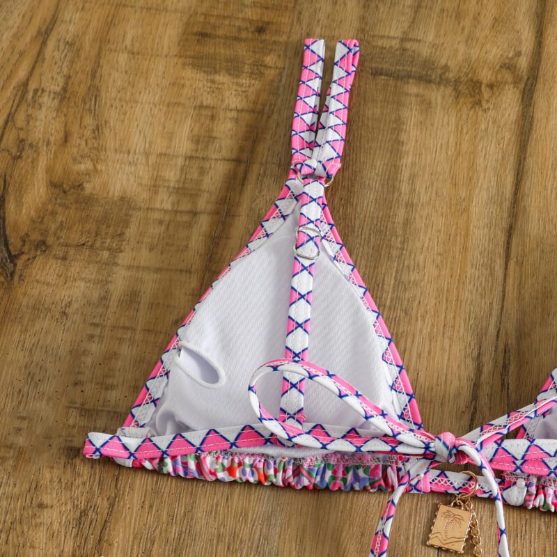 Retro 4-color Printed Women's Swimwear Bikini - Image 10