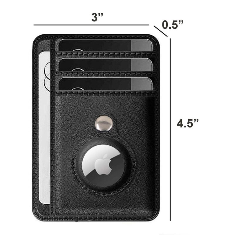 Wallet-PU Leather Airtag Card Holder RFID Anti-theft Card Holder - Image 4