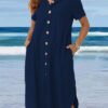 Navy shortsleeved