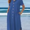 Blue shortsleeved