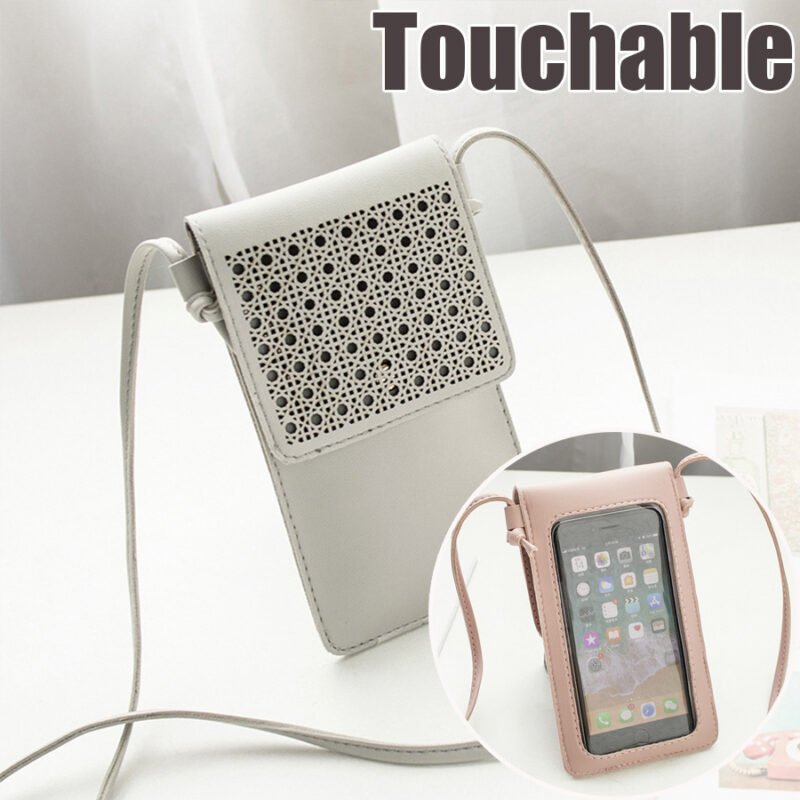 Cross Body Mobile Phone Bag Touching Screen Clear Window Mini Purse Cell Phone Bag Pouch DIN889 - Image 8
