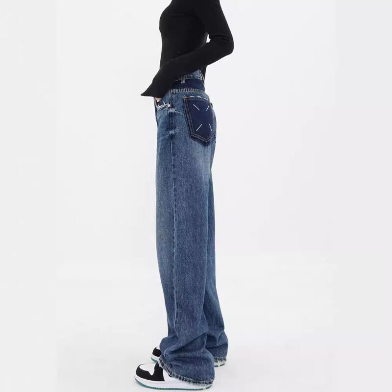 Women's Wide-leg Jeans Loose High Waist Drooping - Image 7