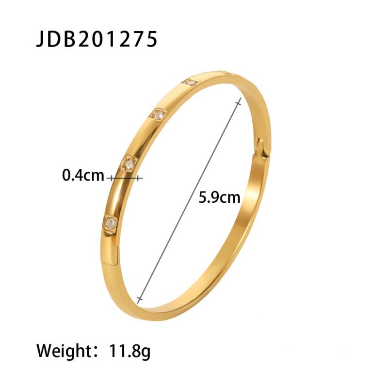 Fashionable And Versatile Gold-plated Stainless Steel Bracelets With Zirconia - Image 7