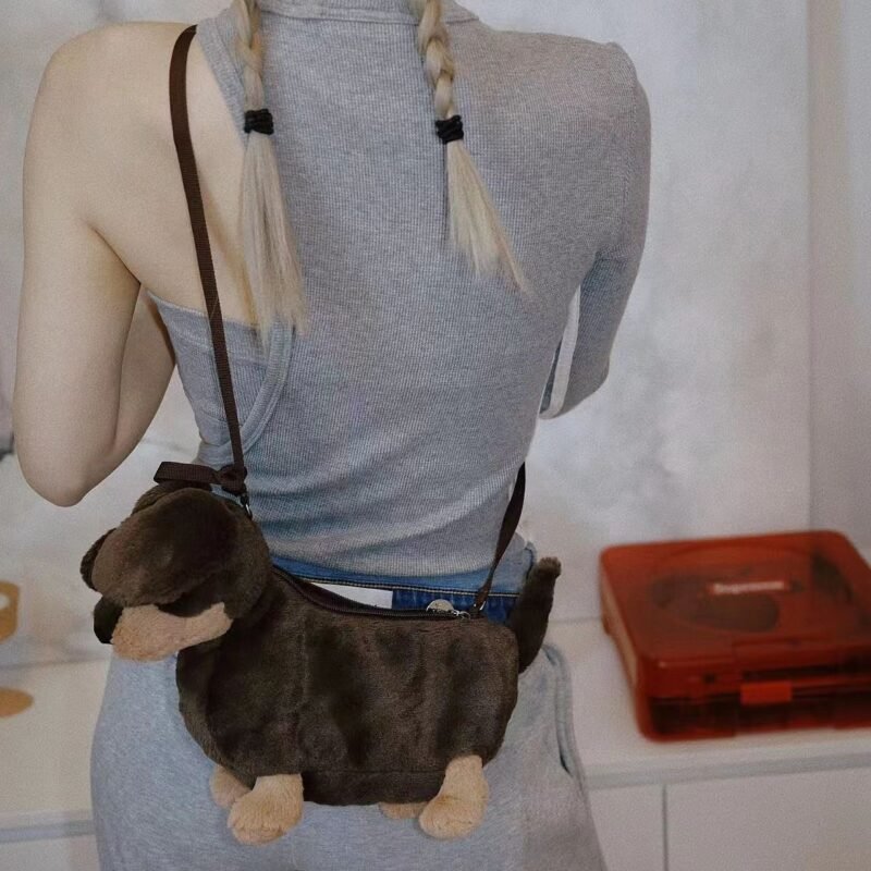 Plush Doll Sausage Dog Doll Crossbody Shoulder Bag - Image 5