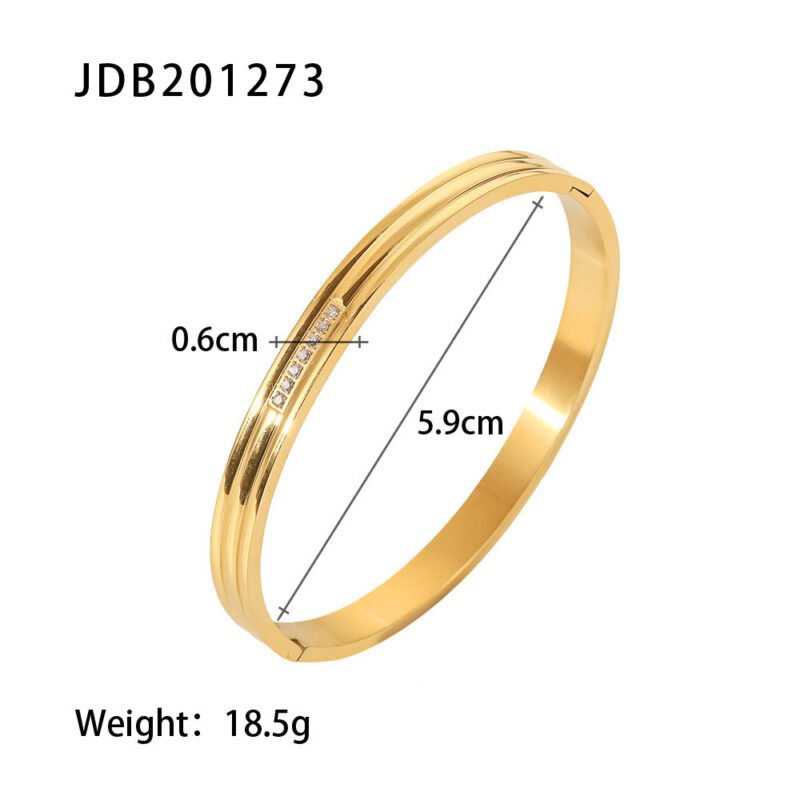 Fashionable And Versatile Gold-plated Stainless Steel Bracelets With Zirconia - Image 8