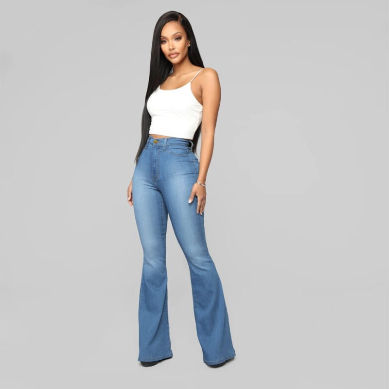 Women's Classic High Waist Slim Denim Horseshoe Pants - Image 6