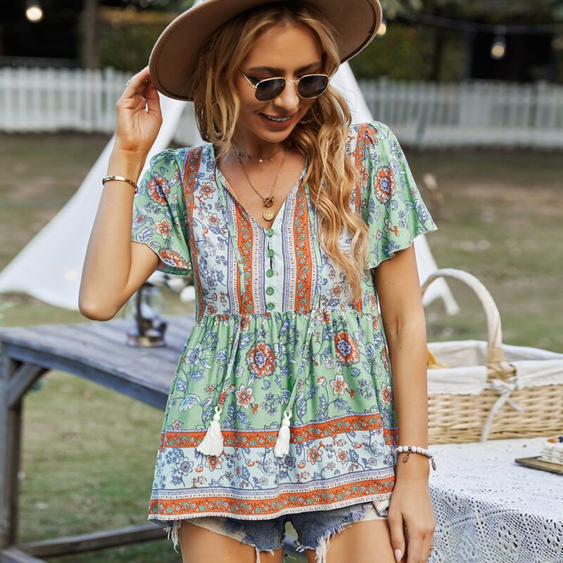 Fashion Women's Wear Bohemian Casual Vacation Style Top - Image 8