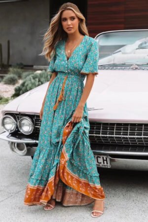 Bohemian V-neck dress