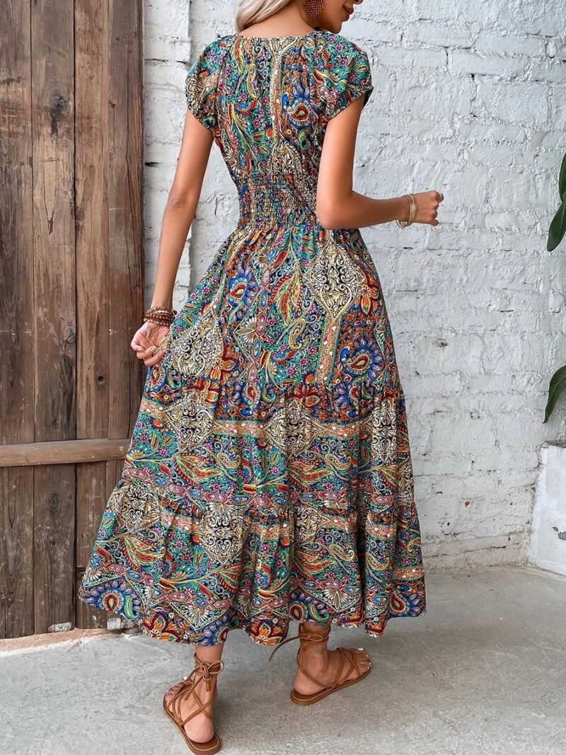 Women's Graceful And Fashionable High Waist Bohemian Dress - Image 2