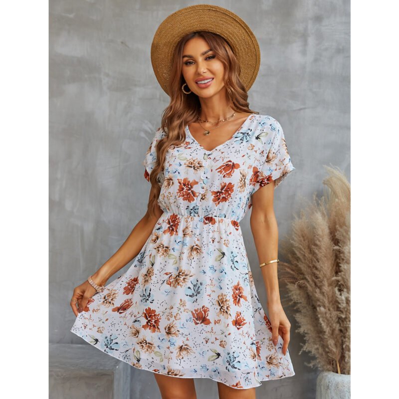 Women's Bohemian Chiffon Printed Dress - Image 3
