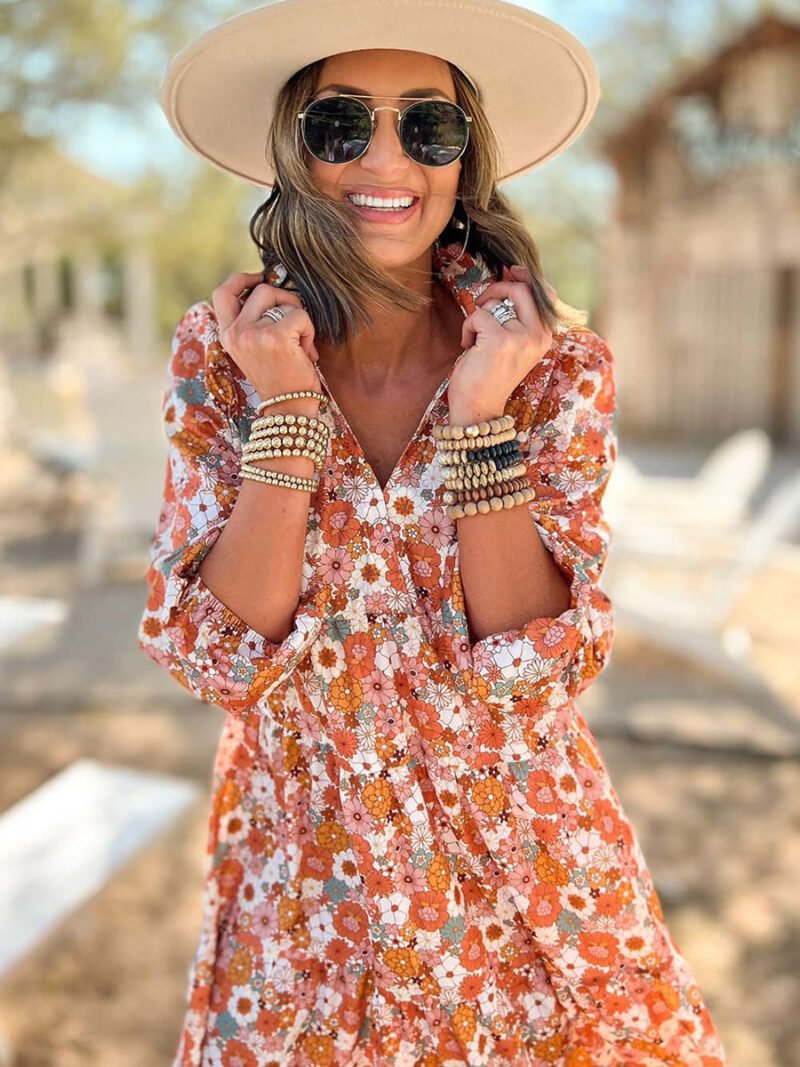 Bohemian Style Printed Dopamine Dress - Image 2