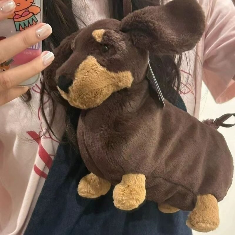 Plush Doll Sausage Dog Doll Crossbody Shoulder Bag - Image 4