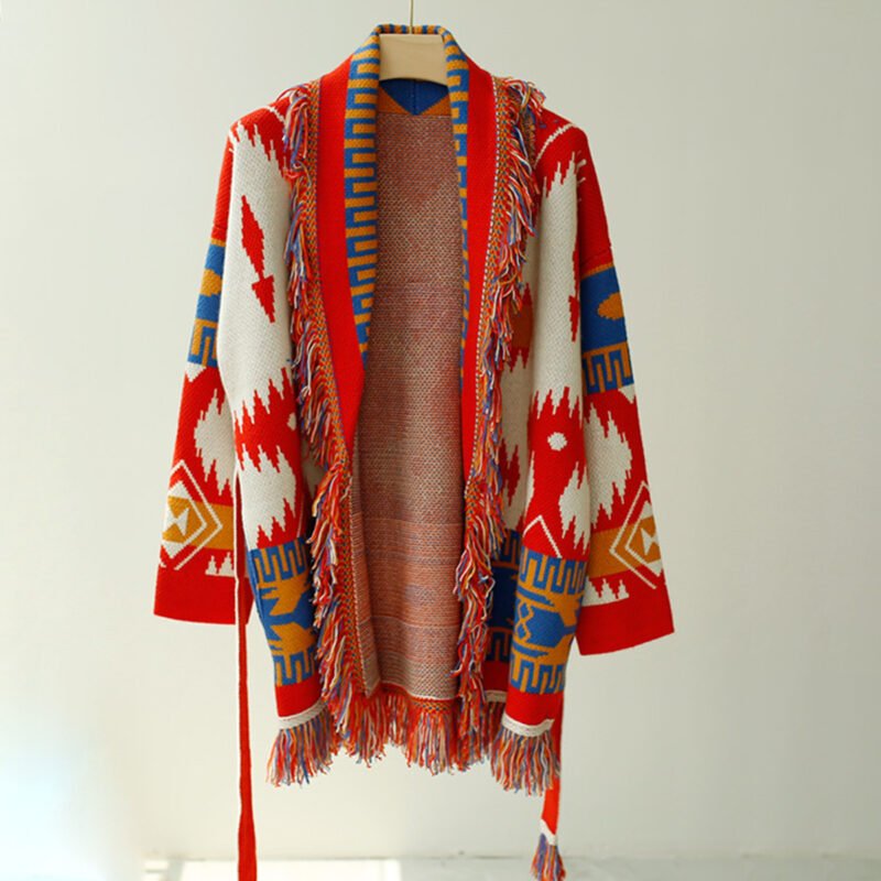 Cashmere bohemian fringed sweater - Image 3