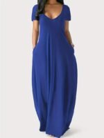 Short Sleeve Long Swing Dress