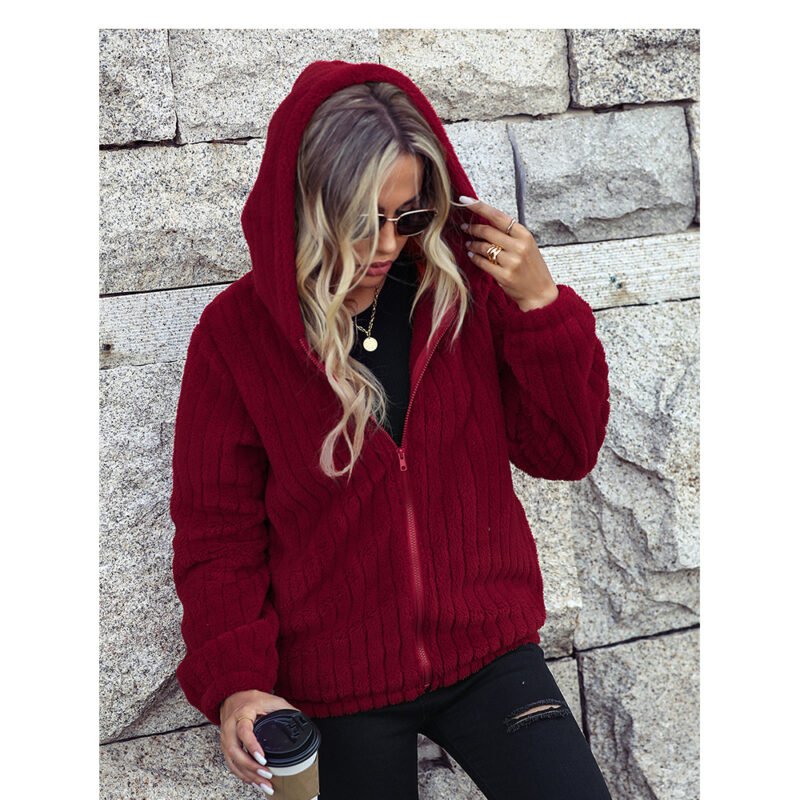 AutumnWinter Fashion Women's Hooded Long-sleeved Casual Jacket - Image 2