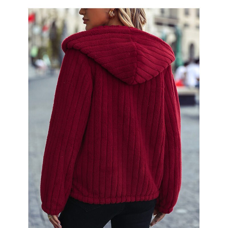 AutumnWinter Fashion Women's Hooded Long-sleeved Casual Jacket - Image 4