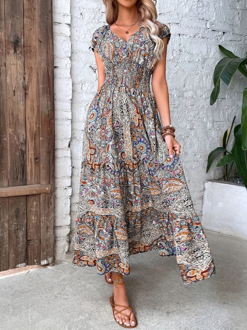 Women's Graceful And Fashionable High Waist Bohemian Dress - Image 4