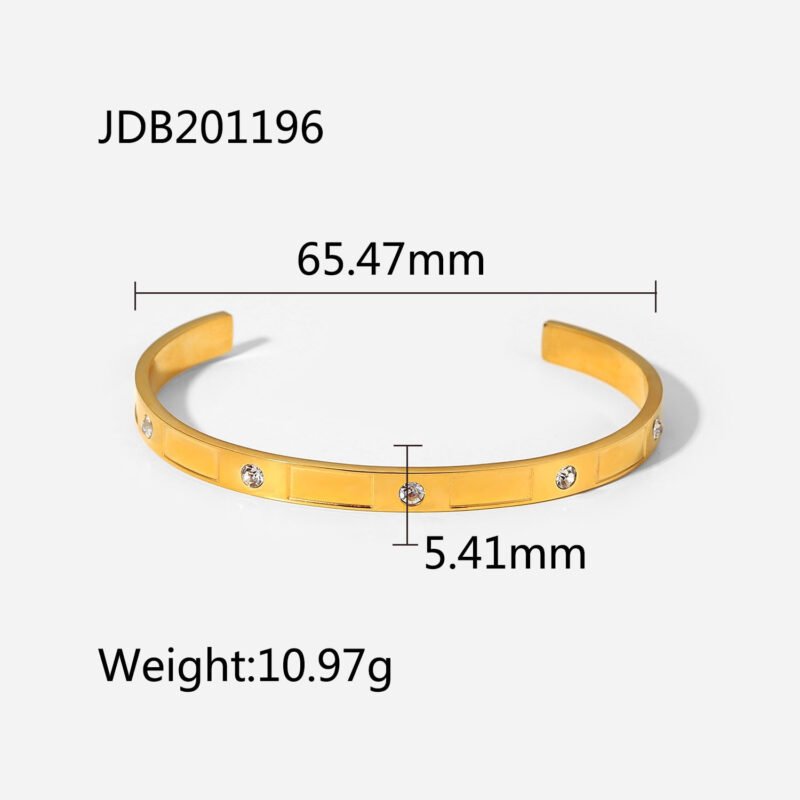 Fashionable And Versatile Gold-plated Stainless Steel Bracelets With Zirconia - Image 6