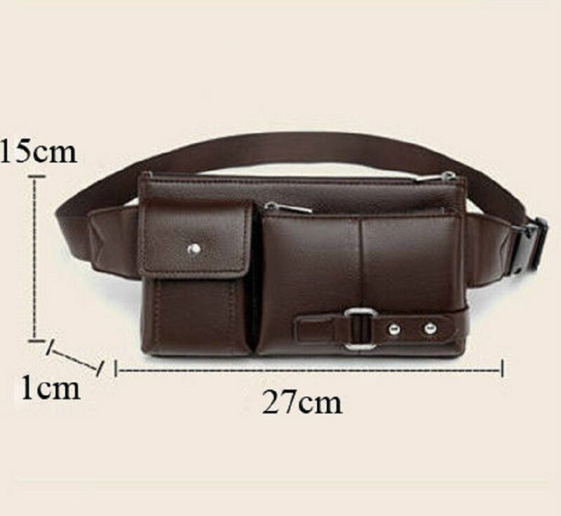 Men's Belt Bag Classic Solid Color PU Leather Waist Bag Outdoor Leisure Travel Fanny Pack Purse - Image 7