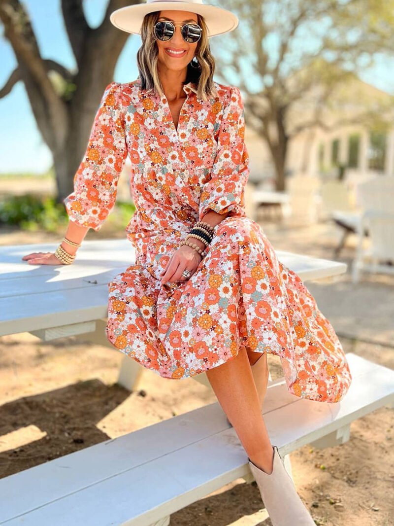 Bohemian Style Printed Dopamine Dress - Image 4