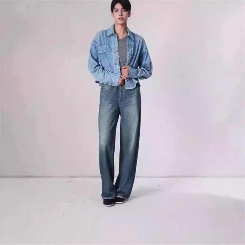 Retro Mid-waist Women's Jeans Loose Wide-leg Plus Size Straight-leg Pants - Image 4