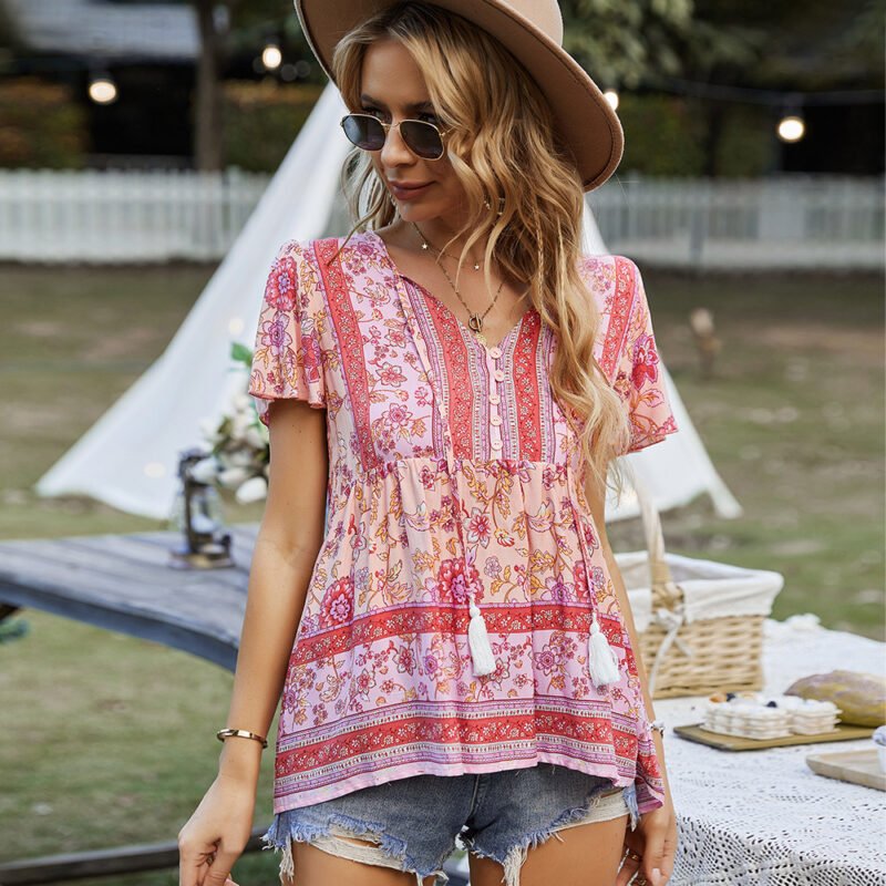 Fashion Women's Wear Bohemian Casual Vacation Style Top - Image 10