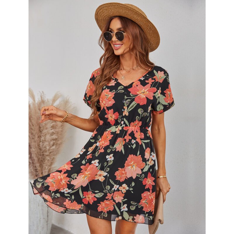 Women's Bohemian Chiffon Printed Dress - Image 2