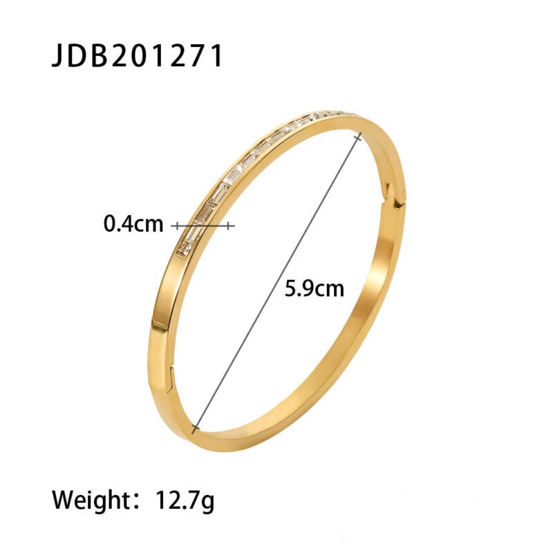 Fashionable And Versatile Gold-plated Stainless Steel Bracelets With Zirconia - Image 2