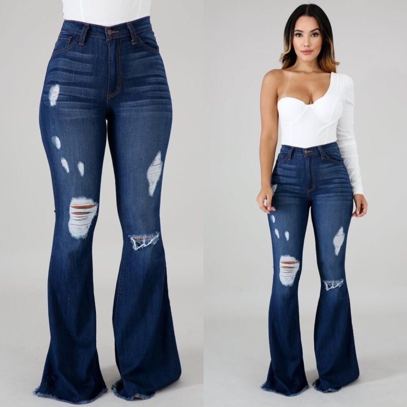 Fashion Women's Slim-fit Buttocks Ripped Jeans - Image 2