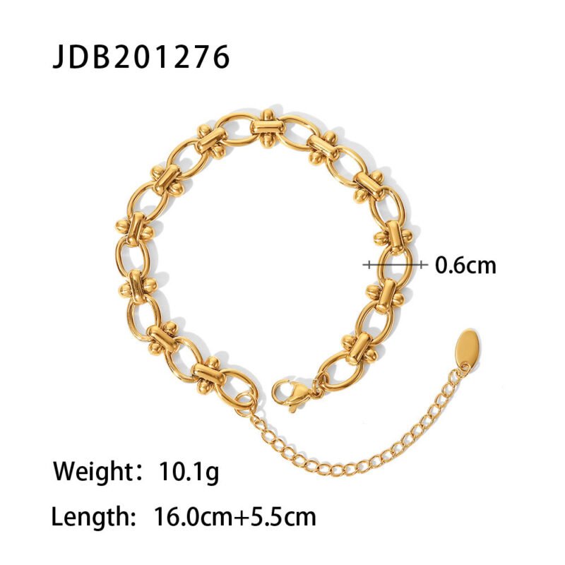 Fashionable And Versatile Gold-plated Stainless Steel Bracelets With Zirconia - Image 4