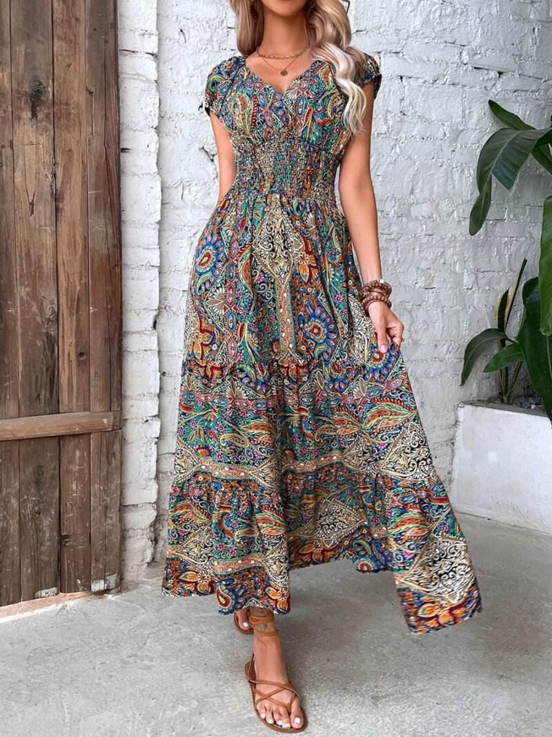 Women's Graceful And Fashionable High Waist Bohemian Dress - Image 5