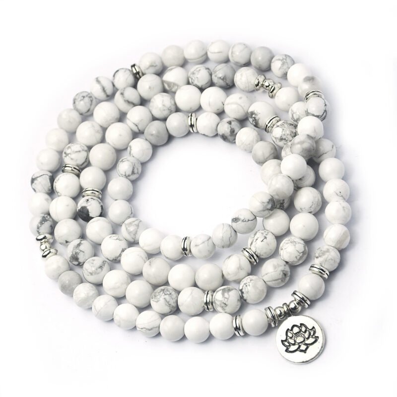 Amazon Stone Tiger Eye Stone Bracelet Necklace 108 Buddha Beads Lotus Bracelet - Image 5