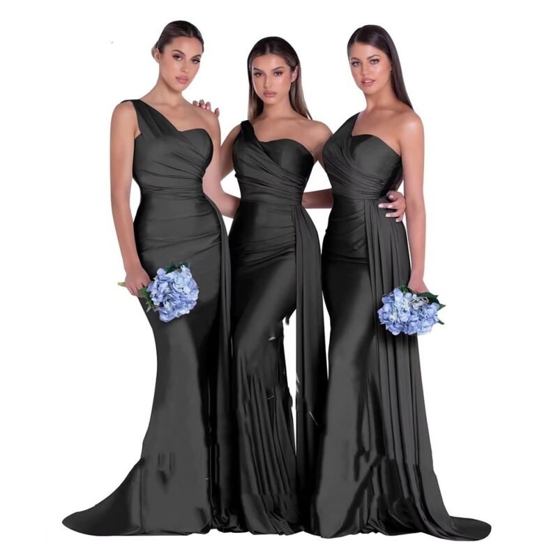 Plus Size Fat MM Mermaid One Shoulder Elegant Wedding Dress - Image 5