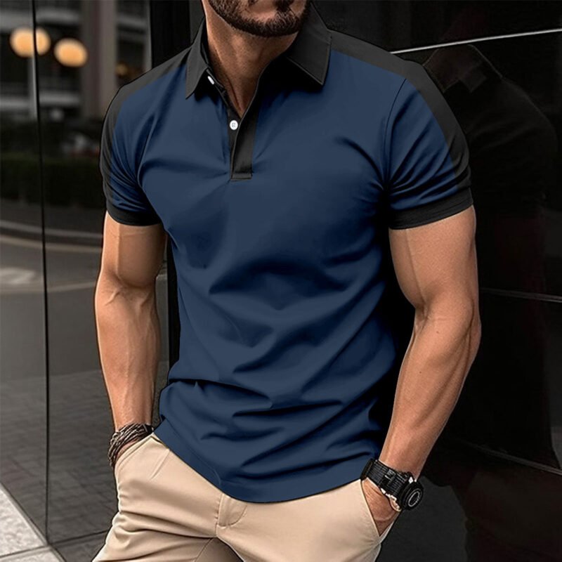 Men's Short Sleeve Business Shirt Summer Casual Polo Shirts - Image 9