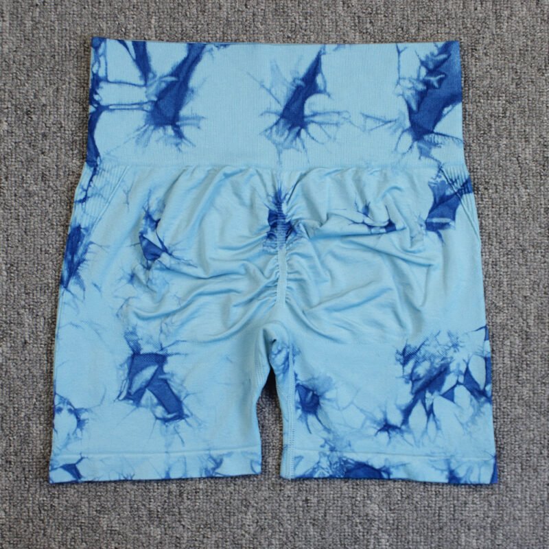 Tie-dye Printed Yoga Pants Summer Quick-drying Fitness Shorts Sexy High-waisted Hip-lifting Leggings Women Pants - Image 5