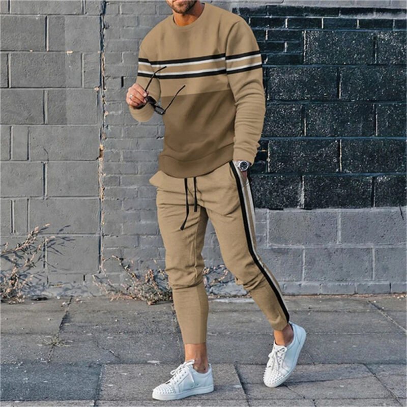 Men's 3D Digital Printing Loose Casual Long Sleeves Trousers Suit - Image 4