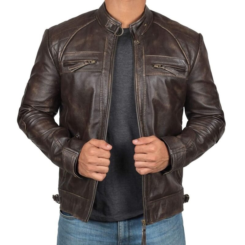 European And American Men's Leather Jacket Male Youth Stand Up Collar - Image 6