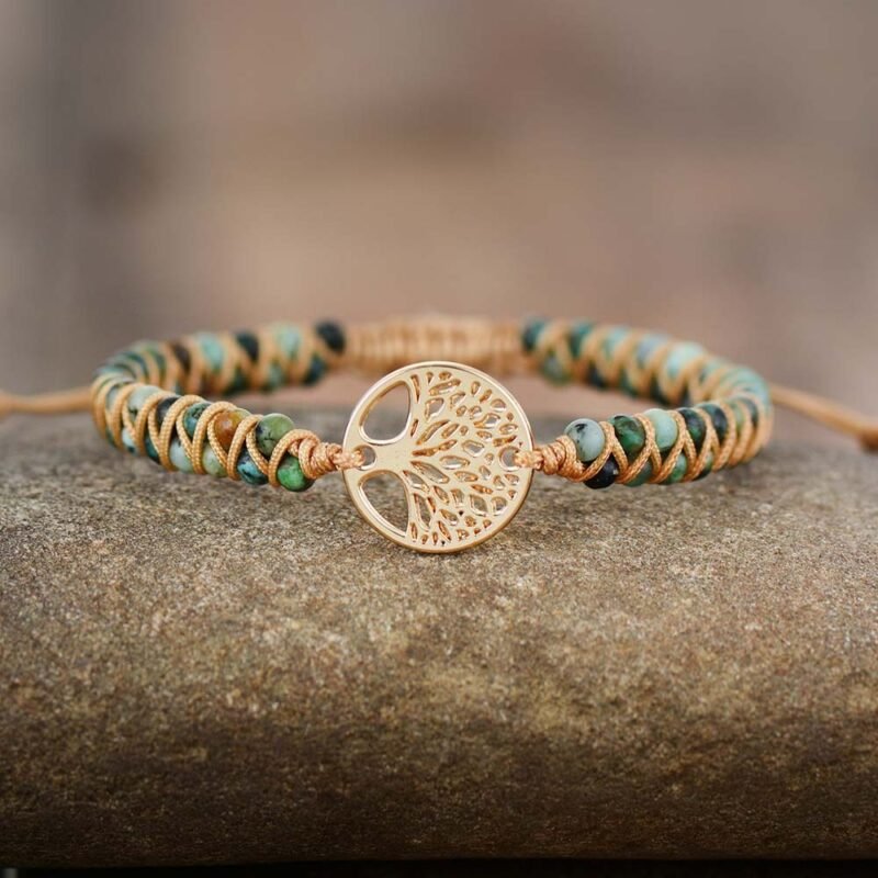 Tree Charm Bracelets African Japser String Braided Bracelets Yoga Handmade Friendship Lover Bracelet Tree of Life Charm Bracelet - Image 7