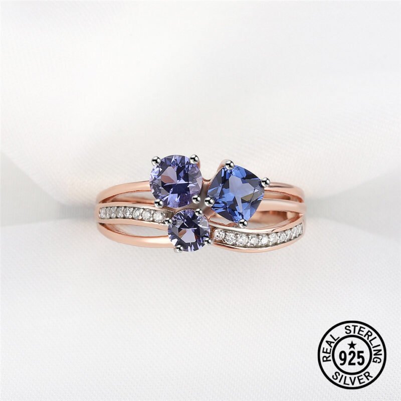 Sterling Silver Tan Sang Rose Gold Color Separation Plating Ring - Image 10