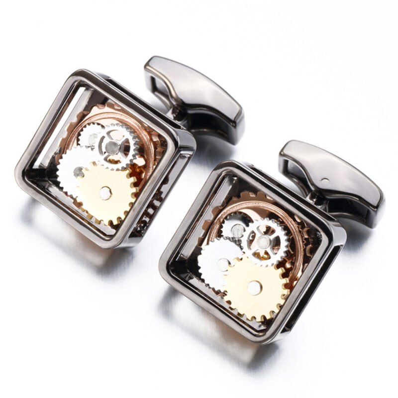 Square Gear Cufflinks Men's Movement Buttons - Image 4