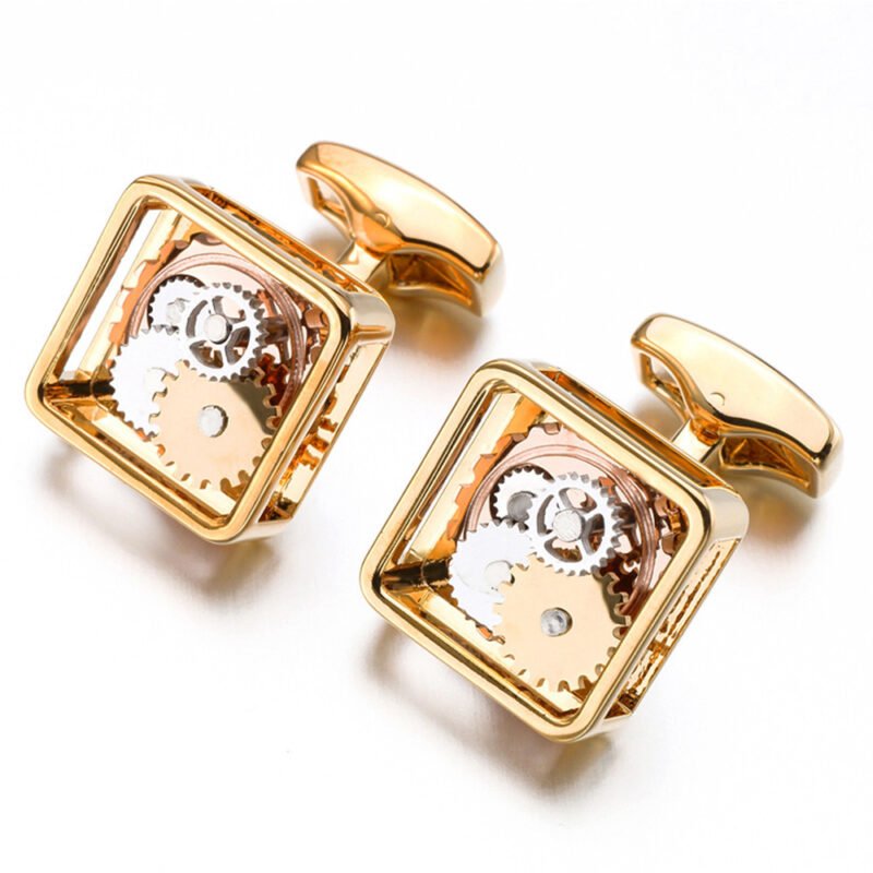 Square Gear Cufflinks Men's Movement Buttons - Image 9