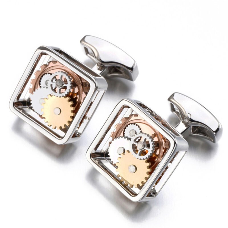 Square Gear Cufflinks Men's Movement Buttons - Image 2