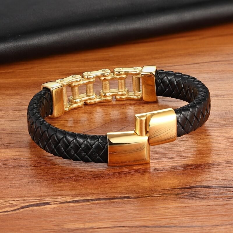 Leather Leather Braided Bracelet, Leather Bracelet, Custom Leather Bracelet, Men'S Cowhide Jewelry - Image 2