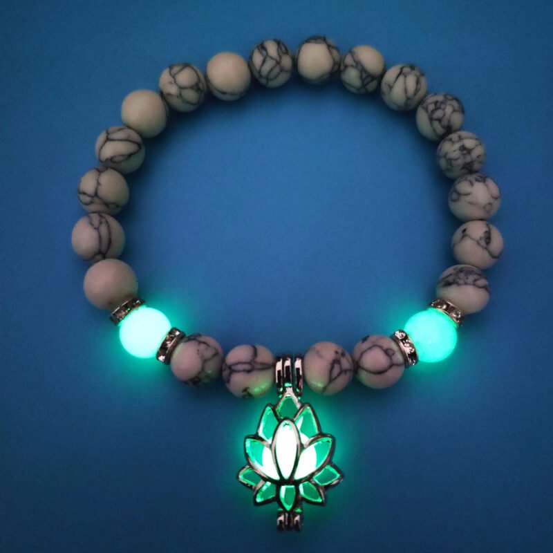 Energy Luminous Lotus Natural Stone Bracelet Yoga Healing Luminous Glow In The Dark Charm Beads Bracelet For Men Women Prayer Buddhism - Image 8