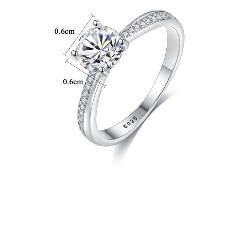Sterling silver ring fashion ring claw set zircon - Image 6